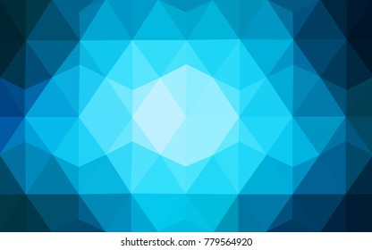 DARK BLUE vector polygonal illustration, which consist of triangles. Triangular design for your business. Creative geometric background in Origami style with gradient
