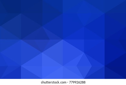 DARK BLUE vector polygonal illustration, which consist of triangles. Triangular pattern for your business design. Geometric background in Origami style with gradient. 