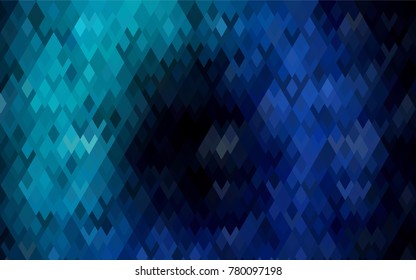 Dark BLUE vector polygonal illustration, which consist of rectangles. Rectangular pattern for your business design. Geometric background in Origami style with gradient. 