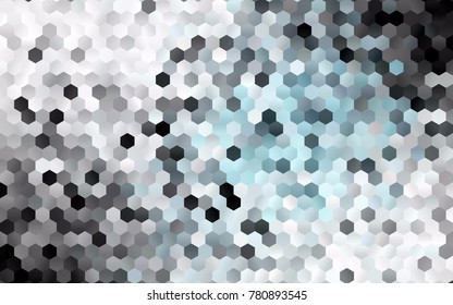 Dark BLUE vector polygonal illustration, which consist of hexagons. Hexagonal design for your business. Creative geometric background in Origami style with gradient