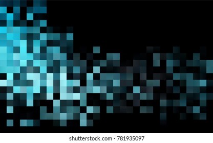 Dark BLUE vector polygonal illustration, which consist of rectangles. Rectangular pattern for your business design. Geometric background in Origami style with gradient. 