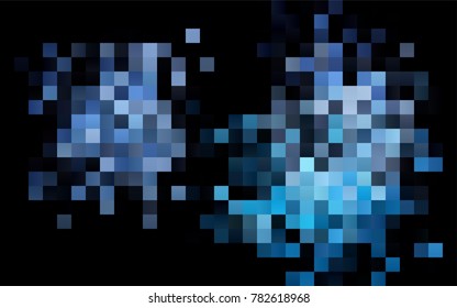 Dark BLUE vector polygonal illustration, which consist of rectangles. Rectangular pattern for your business design. Geometric background in Origami style with gradient. 
