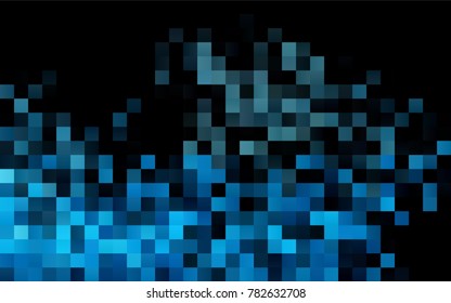 Dark BLUE vector polygonal illustration consisting of rectangles. Rectangular design for your business. Creative geometric background in origami style with gradient.
