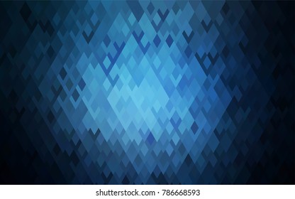 Dark BLUE vector polygonal illustration consisting of rectangles. Rectangular design for your business. Creative geometric background in origami style with gradient.