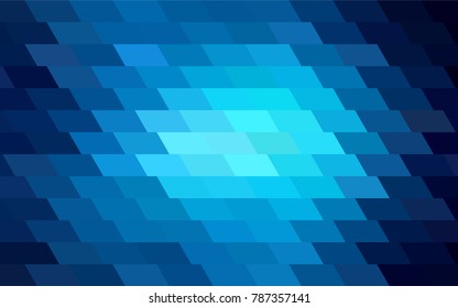 Dark BLUE vector polygonal illustration consisting of rectangles. Rectangular design for your business. Creative geometric background in origami style with gradient.