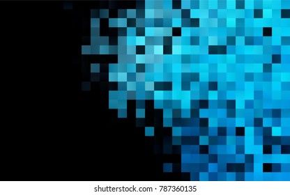 Dark BLUE vector polygonal illustration, which consist of rectangles. Rectangular pattern for your business design. Geometric background in Origami style with gradient. 