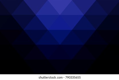 DARK BLUE vector polygonal illustration, which consist of triangles. Triangular design for your business. Creative geometric background in Origami style with gradient