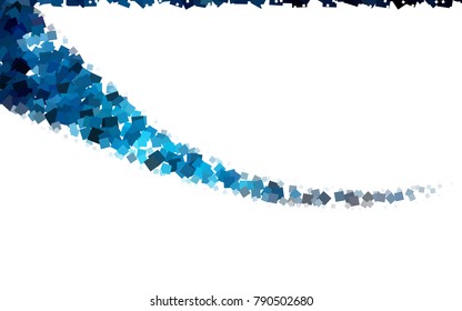 Dark BLUE vector polygonal illustration, which consist of rectangles. Rectangular pattern for your business design. Geometric background in Origami style with gradient. 