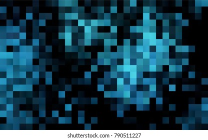 Dark BLUE vector polygonal illustration consisting of rectangles. Rectangular design for your business. Creative geometric background in origami style with gradient.
