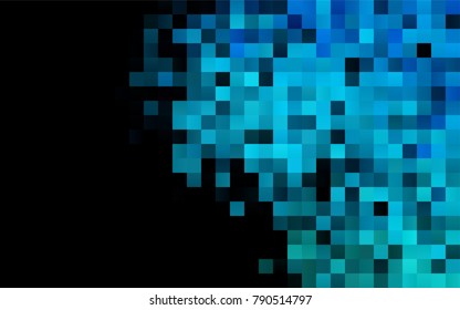 Dark BLUE vector polygonal illustration, which consist of rectangles. Rectangular pattern for your business design. Geometric background in Origami style with gradient. 
