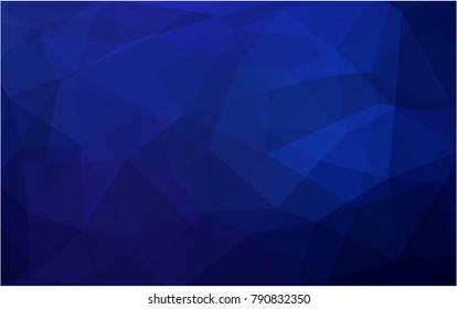 DARK BLUE vector polygonal illustration, which consist of triangles. Triangular pattern for your business design. Geometric background in Origami style with gradient. 