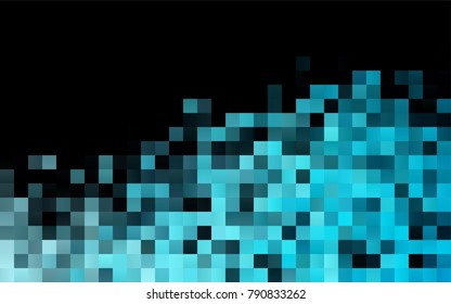 Dark BLUE vector polygonal illustration, which consist of rectangles. Rectangular pattern for your business design. Geometric background in Origami style with gradient. 