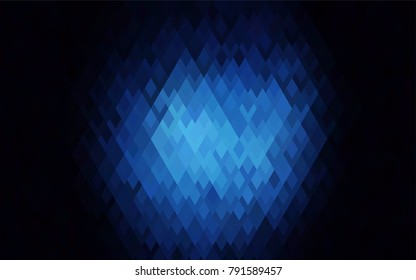 Dark BLUE vector polygonal illustration consisting of rectangles. Rectangular design for your business. Creative geometric background in origami style with gradient.