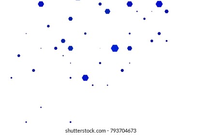 Dark BLUE vector polygonal illustration, which consist of hexagons. Hexagonal design for your business. Creative geometric background in Origami style with gradient