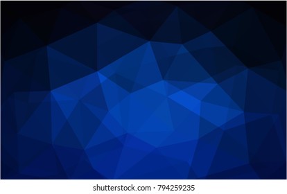DARK BLUE vector polygonal illustration, which consist of triangles. Triangular design for your business. Creative geometric background in Origami style with gradient