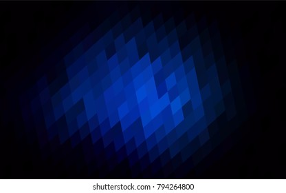 Dark BLUE vector polygonal illustration, which consist of rectangles. Rectangular pattern for your business design. Geometric background in Origami style with gradient. 