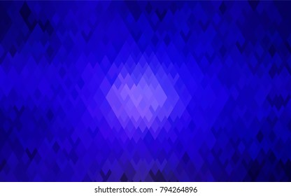 Dark BLUE vector polygonal illustration, which consist of rectangles. Rectangular pattern for your business design. Geometric background in Origami style with gradient. 