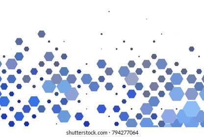 Dark BLUE vector polygonal illustration, which consist of hexagons. Hexagonal design for your business. Creative geometric background in Origami style with gradient
