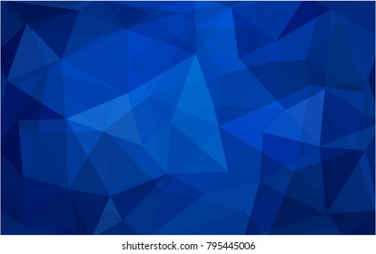 DARK BLUE vector polygonal illustration, which consist of triangles. Triangular design for your business. Creative geometric background in Origami style with gradient