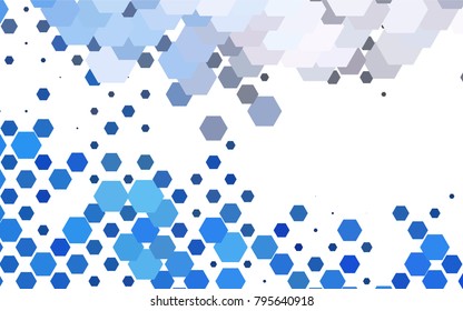 Dark BLUE vector polygonal illustration, which consist of hexagons. Hexagonal pattern for your business design. Geometric background in Origami style with gradient. 
