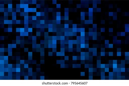 Dark BLUE vector polygonal illustration, which consist of rectangles. Rectangular pattern for your business design. Geometric background in Origami style with gradient. 