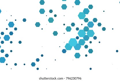 Dark BLUE vector polygonal illustration, which consist of hexagons. Hexagonal pattern for your business design. Geometric background in Origami style with gradient. 