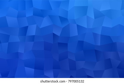 Dark BLUE vector polygonal illustration, which consist of rectangles. Rectangular pattern for your business design. Geometric background in Origami style with gradient. 