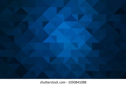 Dark BLUE vector polygonal pattern. Triangular geometric sample with gradient.  A completely new design for your business.
