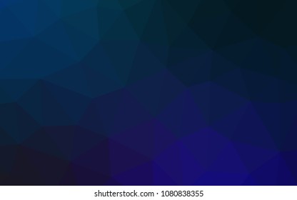 Dark BLUE vector polygonal pattern. Creative illustration in halftone style with triangles. Polygonal design for your web site.
