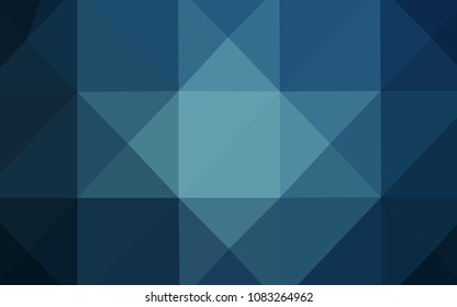 Dark BLUE vector polygonal pattern. Triangular geometric sample with gradient.  Brand-new style for your business design.