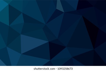 Dark BLUE vector polygonal pattern. Creative geometric illustration in Origami style with gradient. Textured pattern can be used for background.