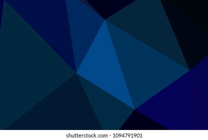 Dark BLUE vector polygonal pattern. Creative geometric illustration in Origami style with gradient. Triangular pattern for your design.