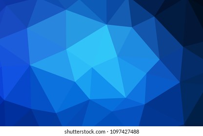 Dark BLUE vector polygonal pattern. Colorful illustration in abstract style with triangles. Triangular pattern for your design.