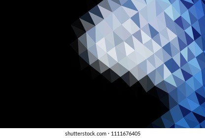 Dark BLUE vector polygonal pattern. Shining illustration, which consist of triangles. A completely new design for your business.