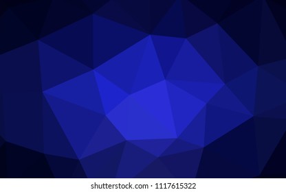Dark BLUE vector polygonal pattern. Geometric illustration in Origami style with gradient.  Completely new template for your banner.