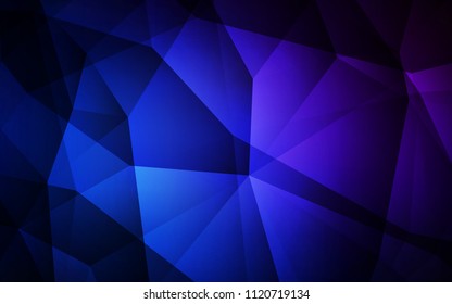 Dark BLUE vector polygonal pattern. Shining colorful illustration with triangles. Polygonal design for your web site.