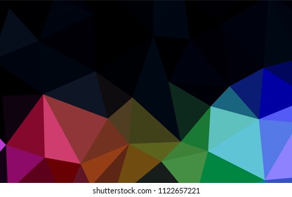 Dark BLUE vector polygonal pattern. Creative illustration in halftone style with triangles. Triangular pattern for your design.