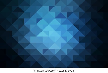 Dark BLUE vector polygonal pattern. An elegant bright illustration with gradient. The textured pattern can be used for background.