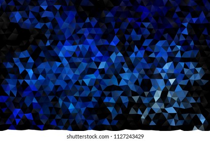 Dark BLUE vector polygonal pattern. A sample with polygonal shapes. Triangular pattern for your business design.