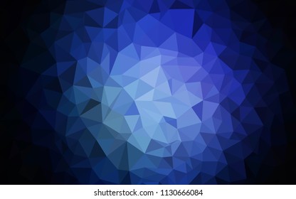 Dark BLUE vector polygonal pattern. Creative geometric illustration in Origami style with gradient. A completely new design for your leaflet.