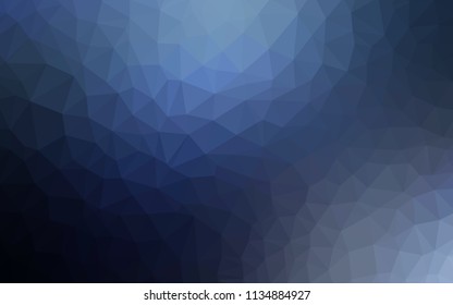 Dark BLUE vector polygonal pattern. Glitter abstract illustration with an elegant triangles. Pattern for a brand book's backdrop.