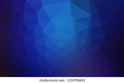Dark BLUE vector polygonal pattern. A sample with polygonal shapes. The best triangular design for your business.