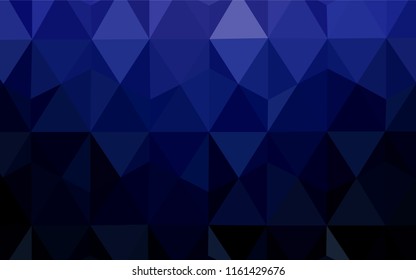 Dark BLUE vector polygonal pattern. Creative illustration in halftone style with triangles. Completely new template for your banner.