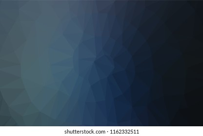 Dark BLUE vector polygonal pattern. Triangular geometric sample with gradient.  Brand new design for your business.