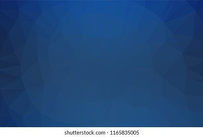 Dark BLUE vector polygonal pattern. Creative illustration in halftone style with gradient. Triangular pattern for your business design.