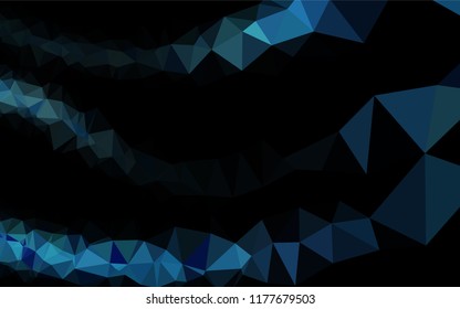 Dark BLUE vector polygonal pattern. Creative geometric illustration in Origami style with gradient. Brand new design for your business.