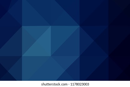 Dark BLUE vector polygonal pattern. Creative illustration in halftone style with gradient. A new texture for your design.