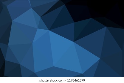 Dark BLUE vector polygonal pattern. Polygonal abstract illustration with gradient. Triangular pattern for your design.