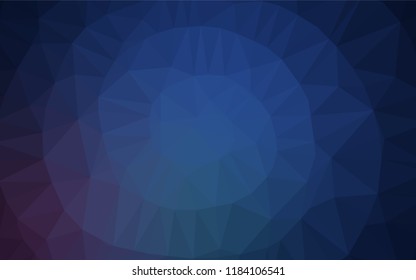 Dark BLUE vector polygonal pattern. Glitter abstract illustration with an elegant design. The best triangular design for your business.