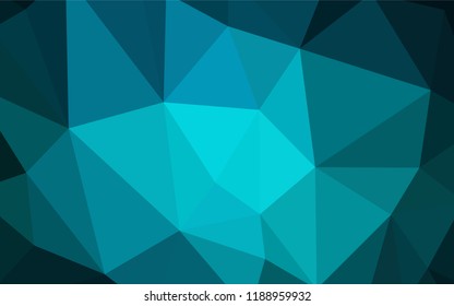 Dark BLUE vector polygonal pattern. Geometric illustration in Origami style with gradient.  Textured pattern for your backgrounds.